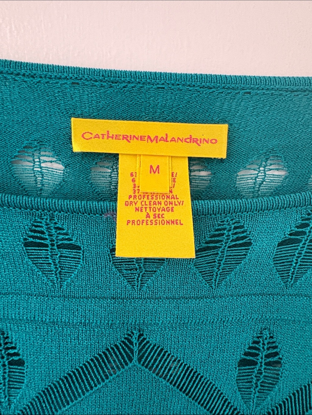 Preowned Catherine Malandrino Teal Knit Top Size Medium